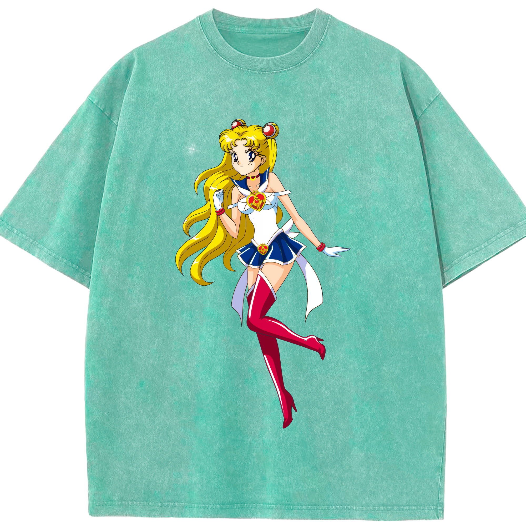 （画像用） 美少女戦士セーラームーン 月野 うさぎ つきの うさぎ Sailor Moon Tsukino Usagi 綿100% ヴィンテージ風 半袖Tシャツ（フロントプリント）